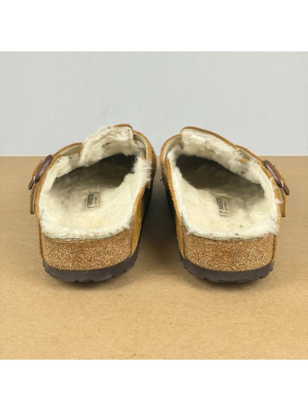 Birkenstock Boston Shearling Lined Clogs Mules Womens 9 Tan Slip On Casual - Picture 4 of 10